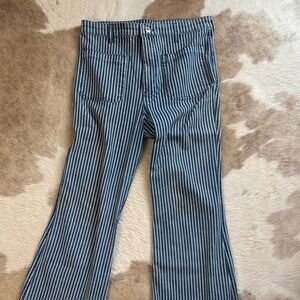 Fashion Nova Navy and White Striped Pants